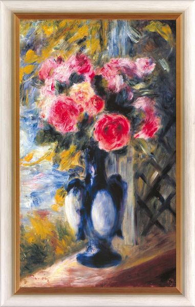Auguste Renoir "Rosenstrauß in blauer Vase"