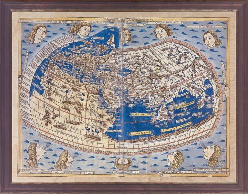 Johannes Schnitzer "Weltkarte aus -Cosmographia-"