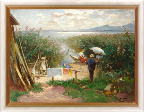 Joseph Wopfner Maler am Chiemsee-Ufer