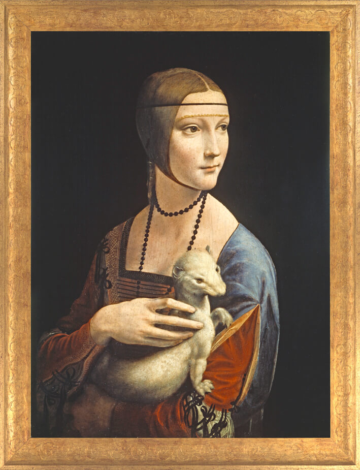 Dame mit Hermelin-32x27cm Handgemalt Leonardo da Vinci