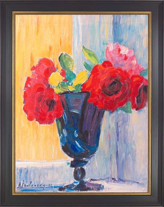Alexej von Jawlensky  "Rosen in blauer Vase"