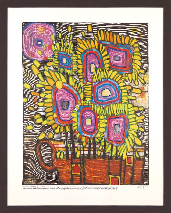Friedensreich Hundertwasser Strauß - Blumenstrauß. Hommage á van Gogh