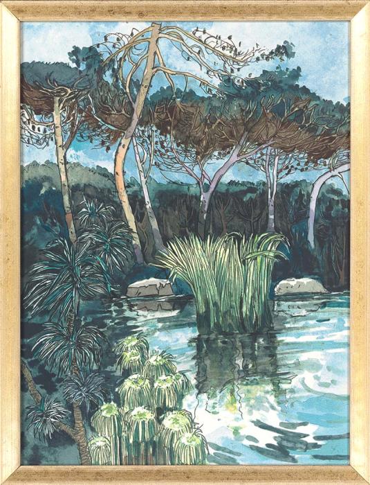 Günter Dietz "Pinien am Teich"